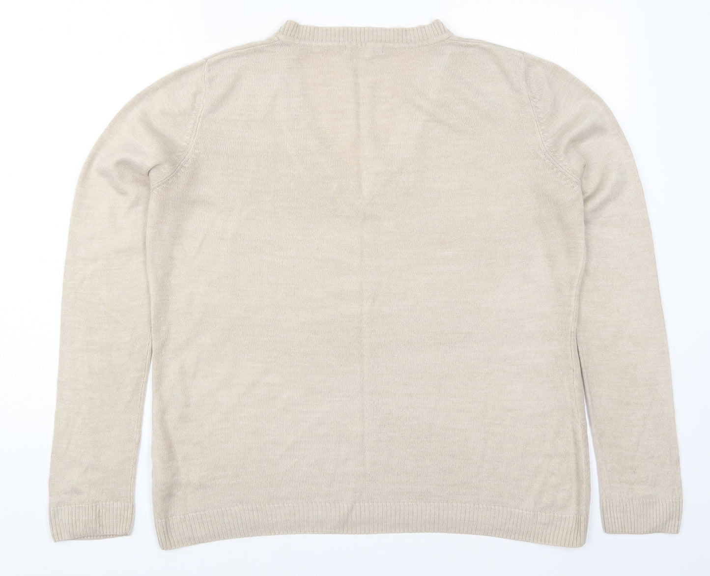 South Womens Beige  Knit Pullover Jumper Size 16