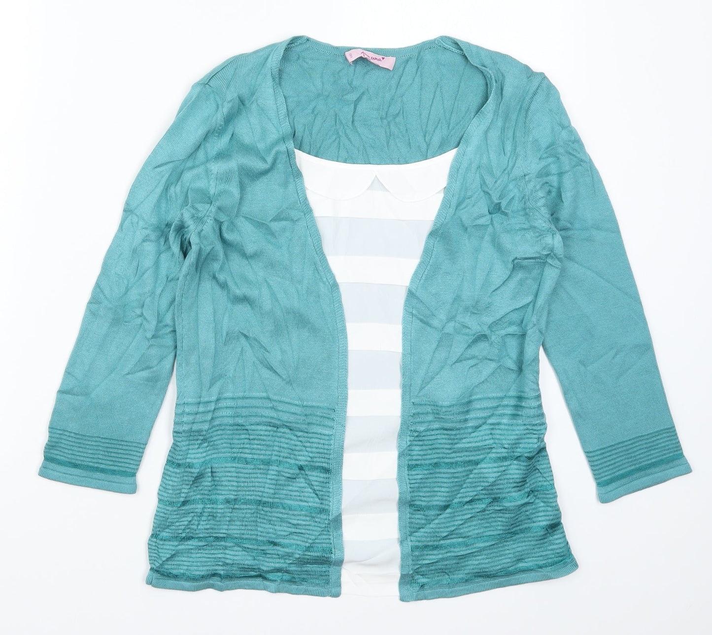 Per Una Womens Blue Striped Knit Pullover Jumper Size 10