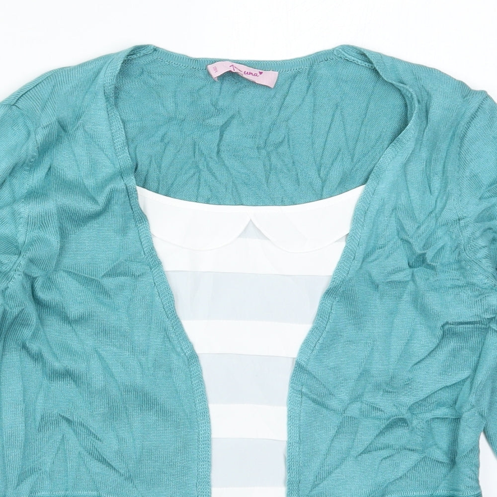 Per Una Womens Blue Striped Knit Pullover Jumper Size 10