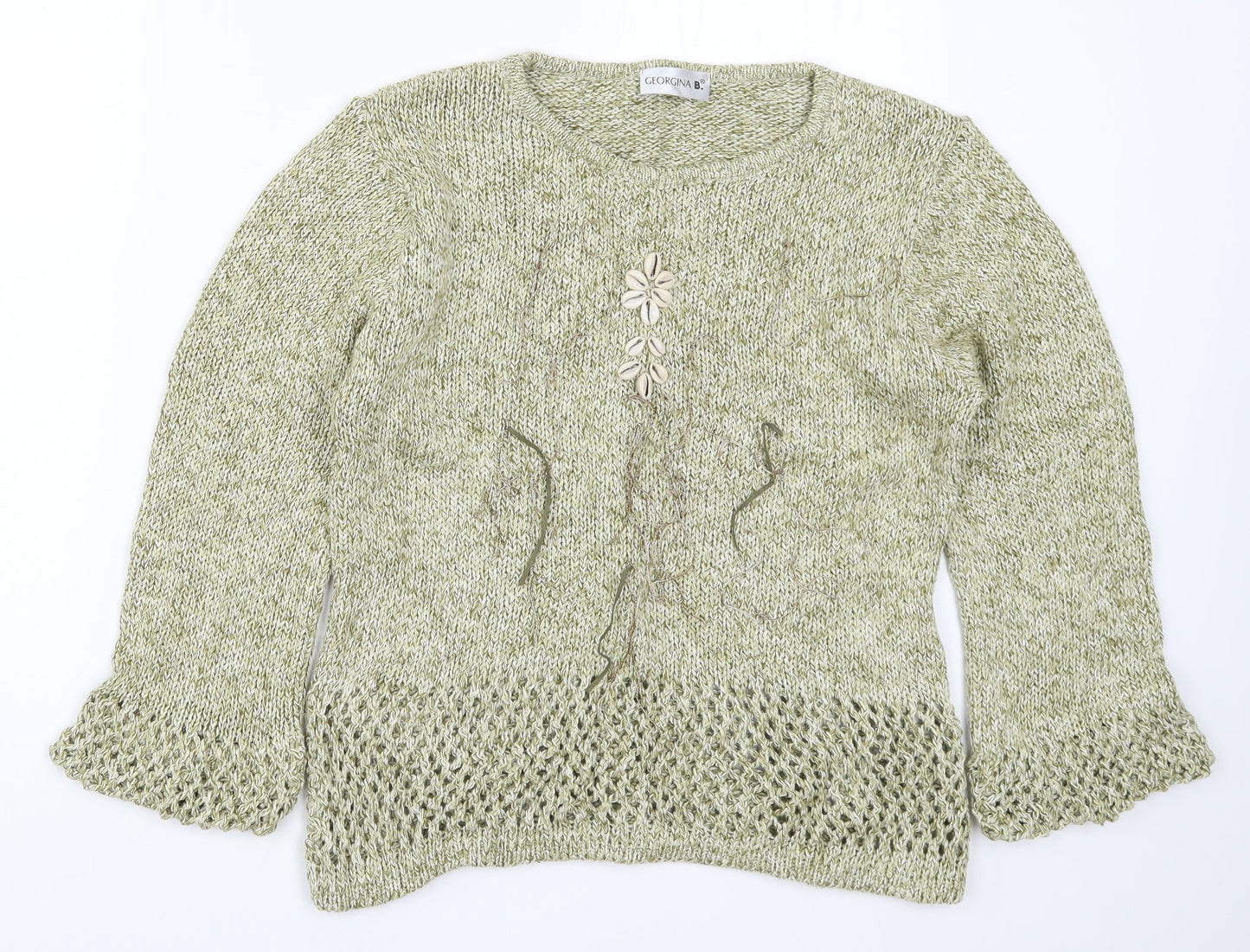 Georgina B Womens Green  Knit Pullover Jumper Size 12  - Shells