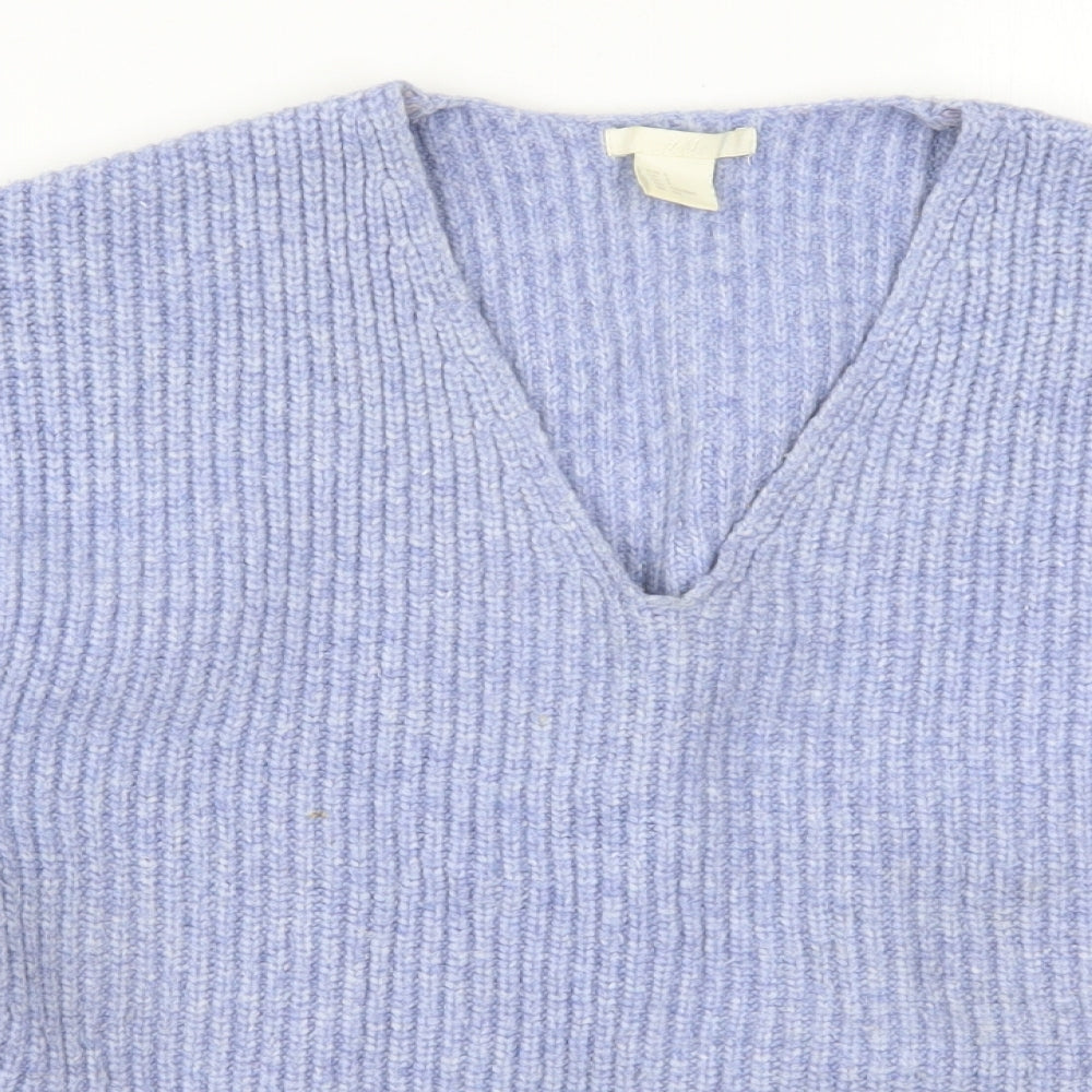 H&M Womens Blue  Knit Pullover Jumper Size S