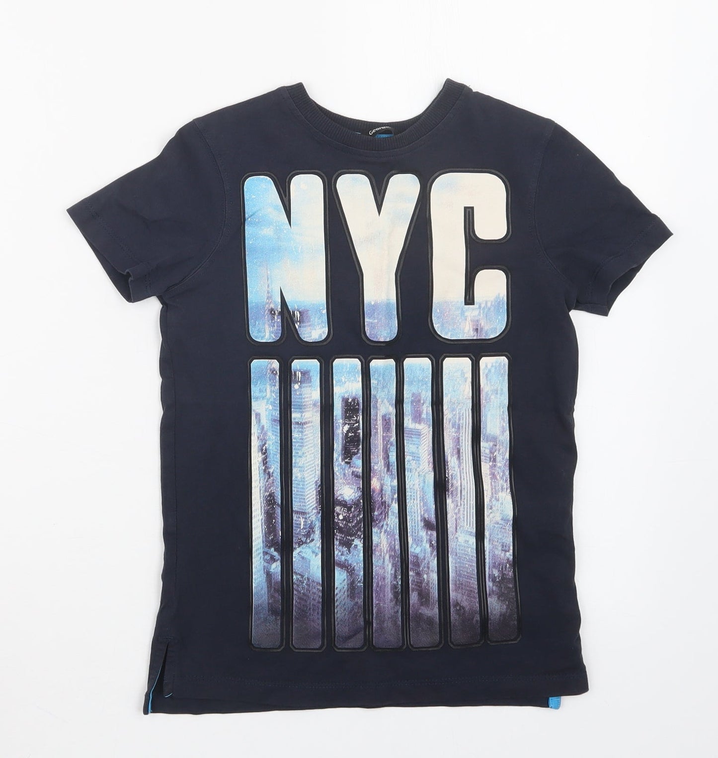George Boys Blue   Basic T-Shirt Size 5-6 Years  - NYC