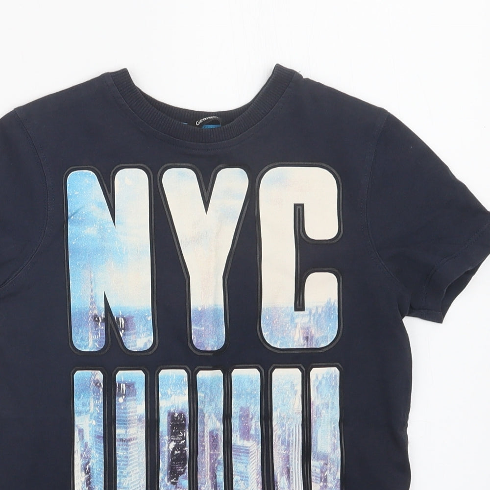 George Boys Blue   Basic T-Shirt Size 5-6 Years  - NYC