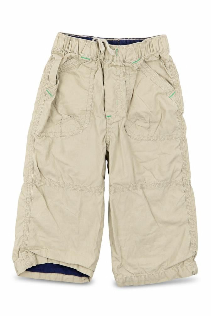 Front view of Tu boys’ beige cargo trousers, size 12-18, months