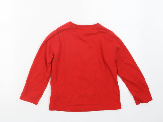 F&F Boys Red Geometric   Pyjama Top Size 5-6 Years