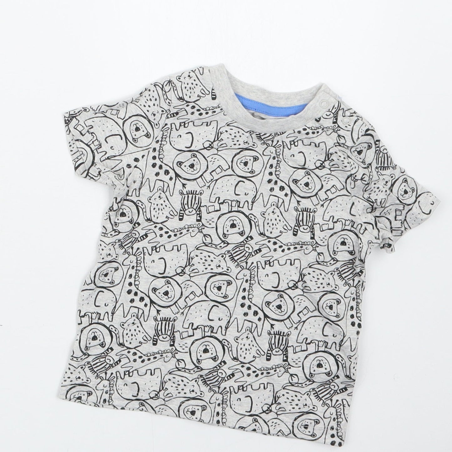 F&F Boys Grey Geometric  Basic T-Shirt Size 3-6 Months