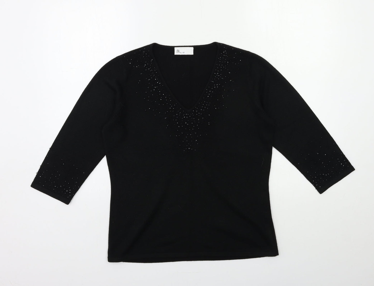 BHS Womens Black  Knit Pullover Jumper Size 12
