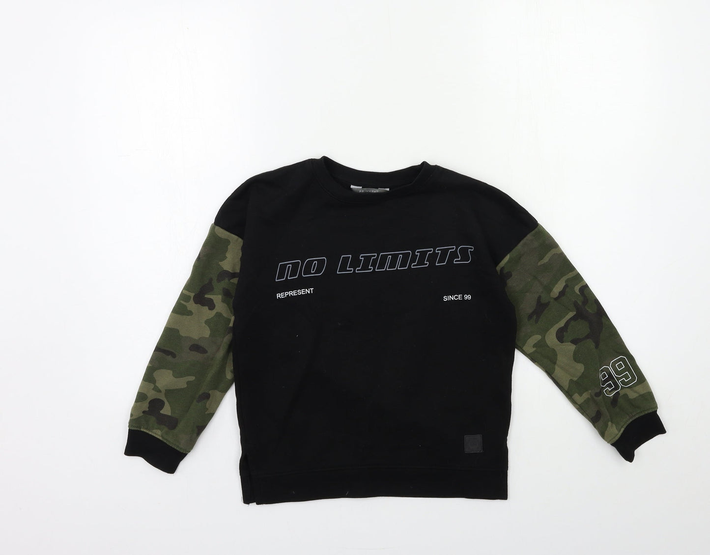 Primark Boys Black   Pullover Sweatshirt Size 7 Years