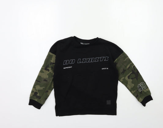 Primark Boys Black   Pullover Sweatshirt Size 7 Years