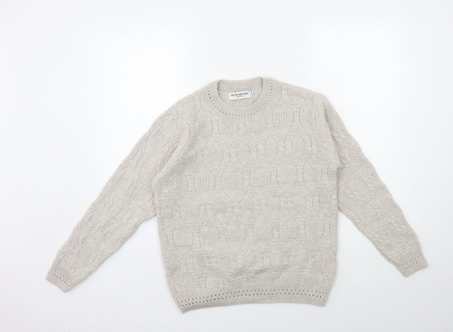 Beaumonde Womens Grey  Knit Pullover Jumper Size 14