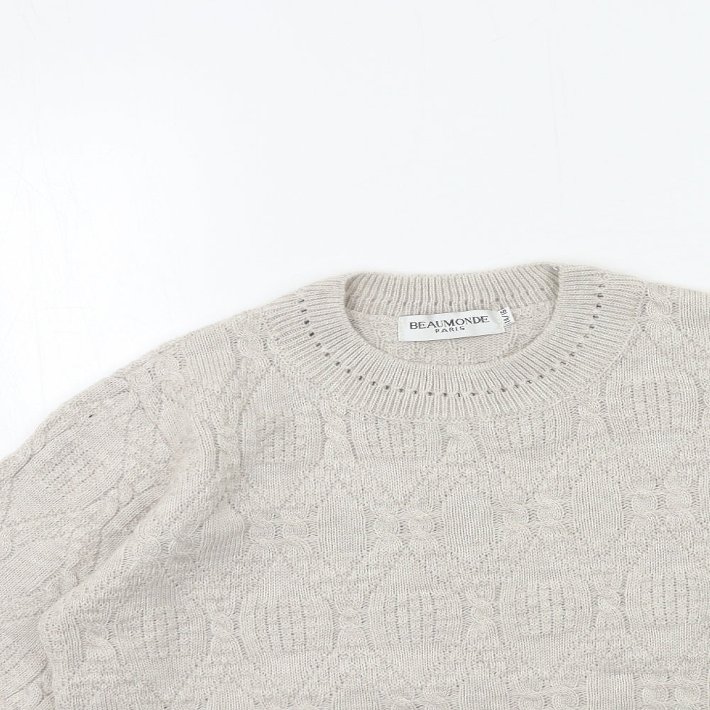 Beaumonde Womens Grey  Knit Pullover Jumper Size 14