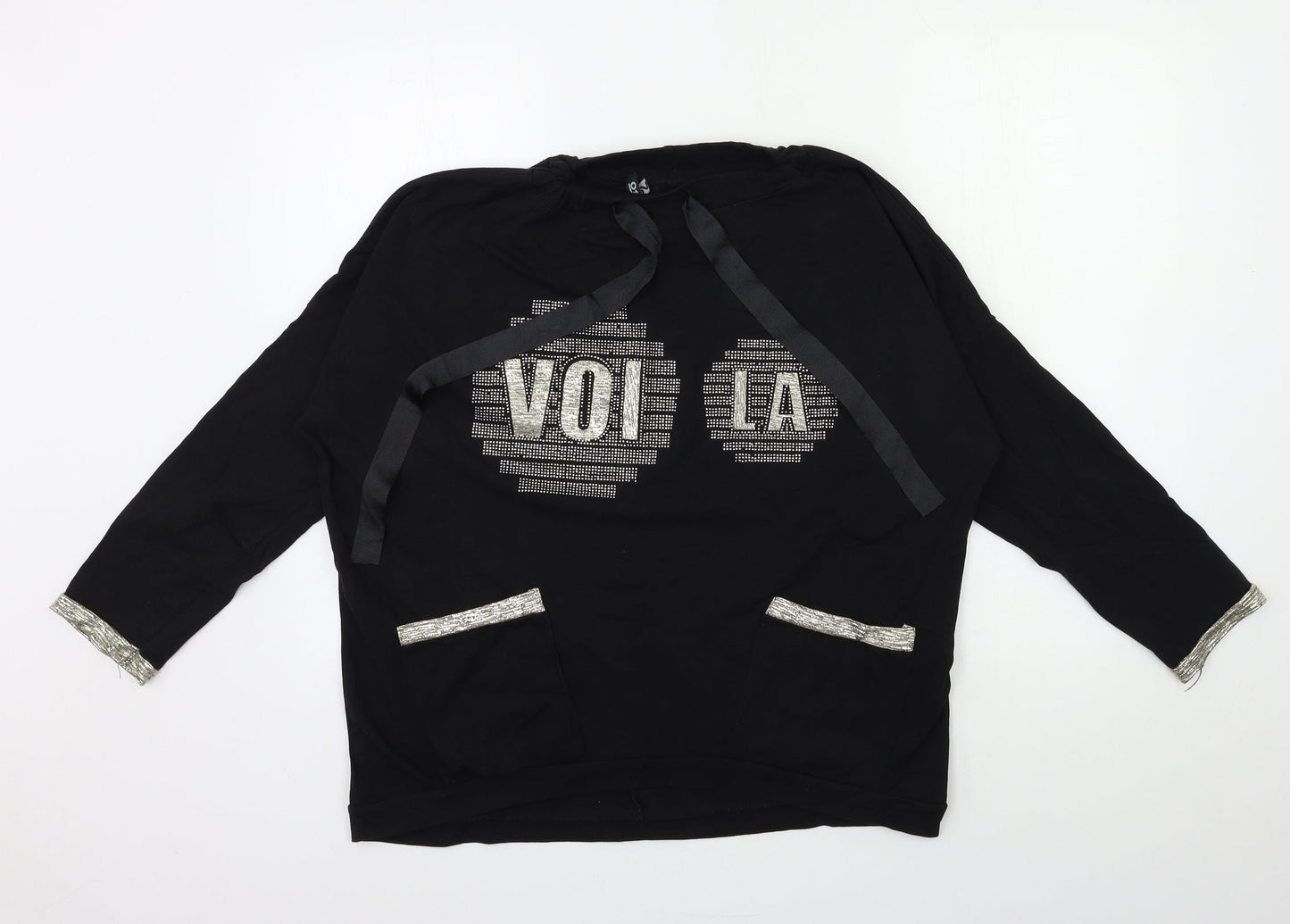 VOI LA Womens Black   Pullover Sweatshirt One Size