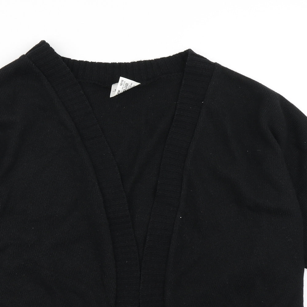 Being Casual Womens Black  Knit Cardigan Jumper Size 16