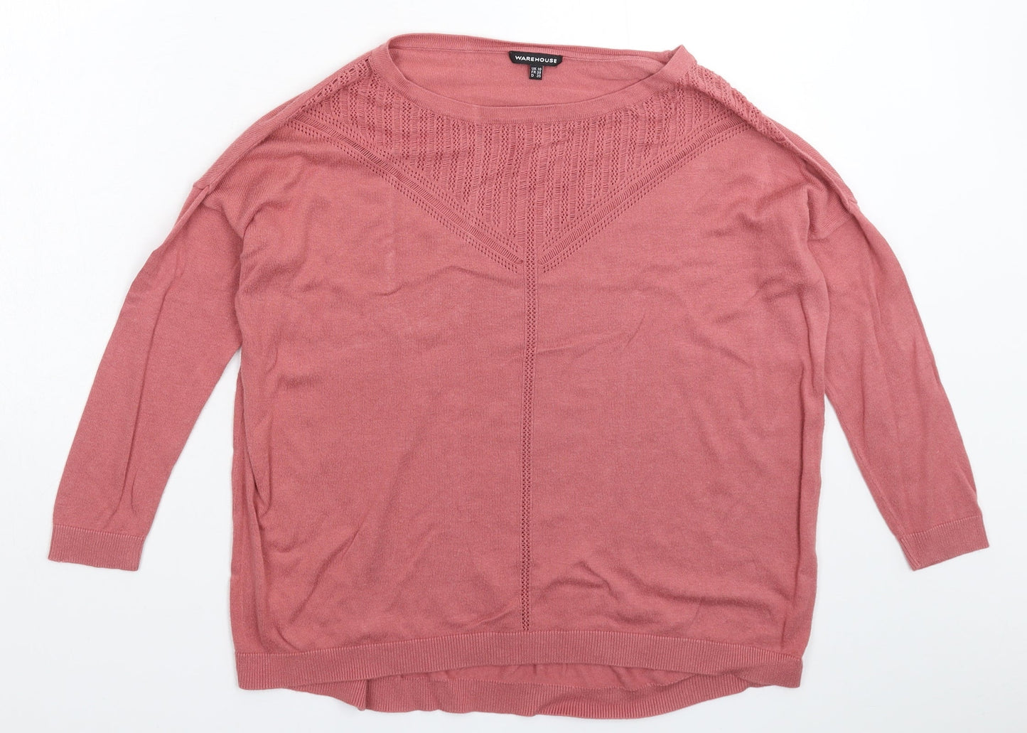 Warehouse Womens Pink  Knit Pullover Jumper Size 10