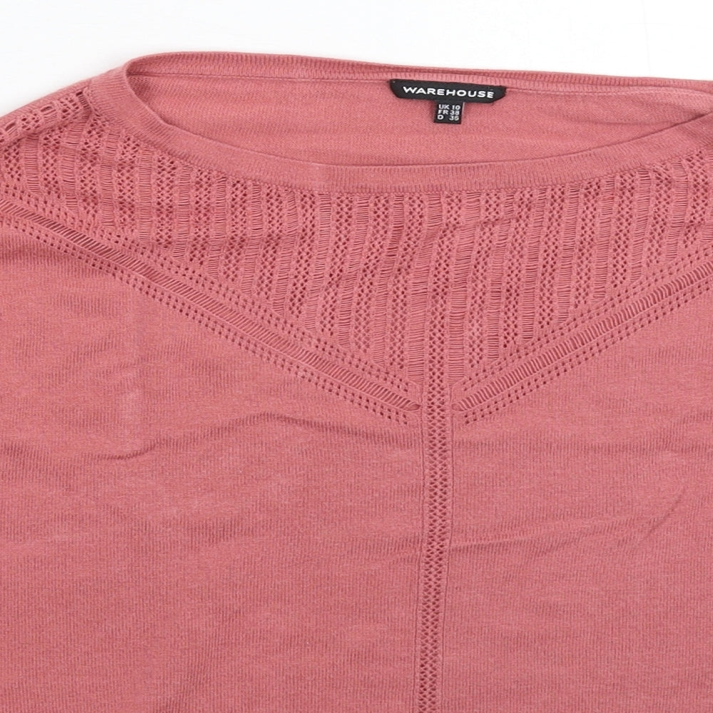 Warehouse Womens Pink  Knit Pullover Jumper Size 10