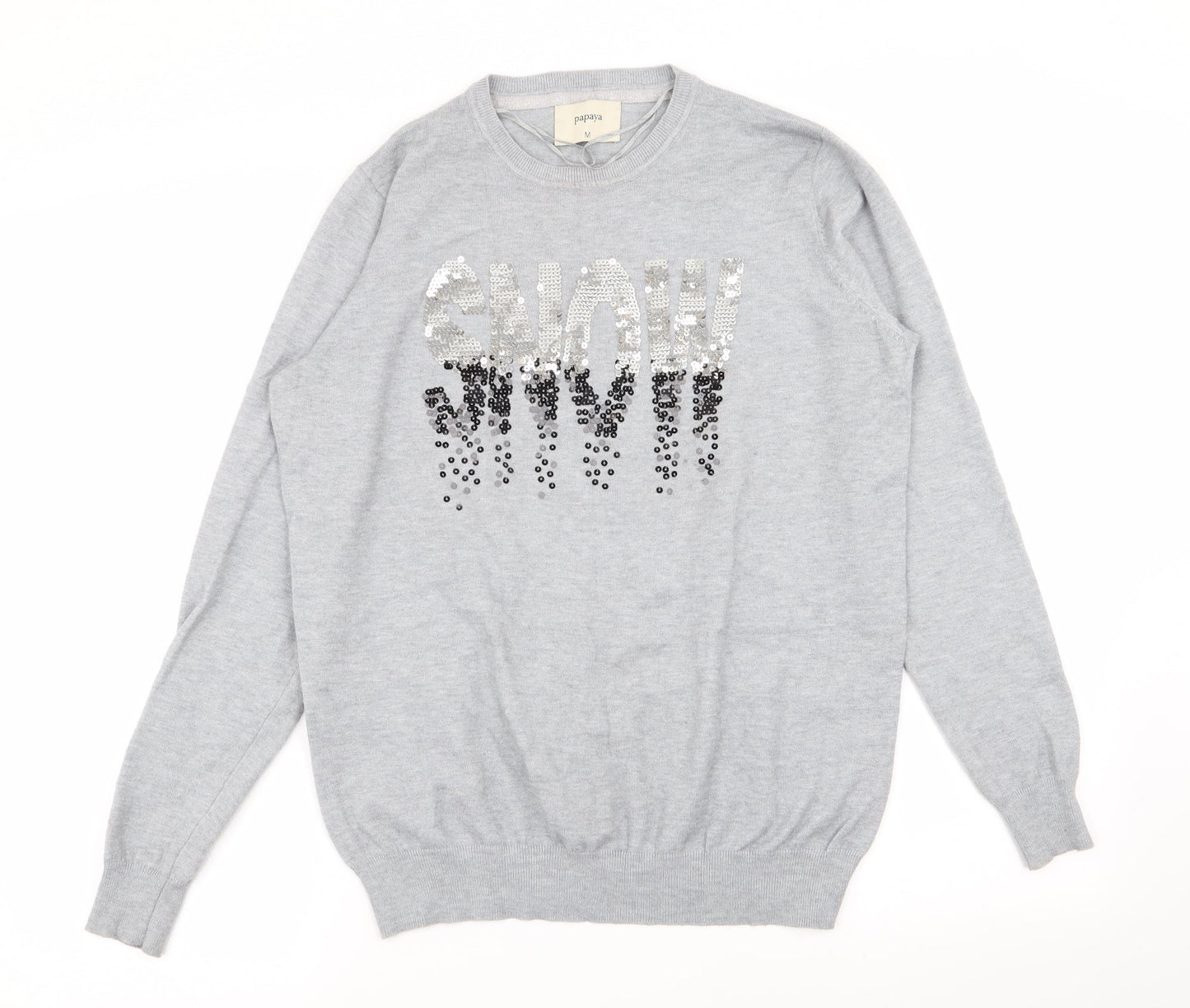 Papaya Womens Grey   Pullover Jumper Size M
