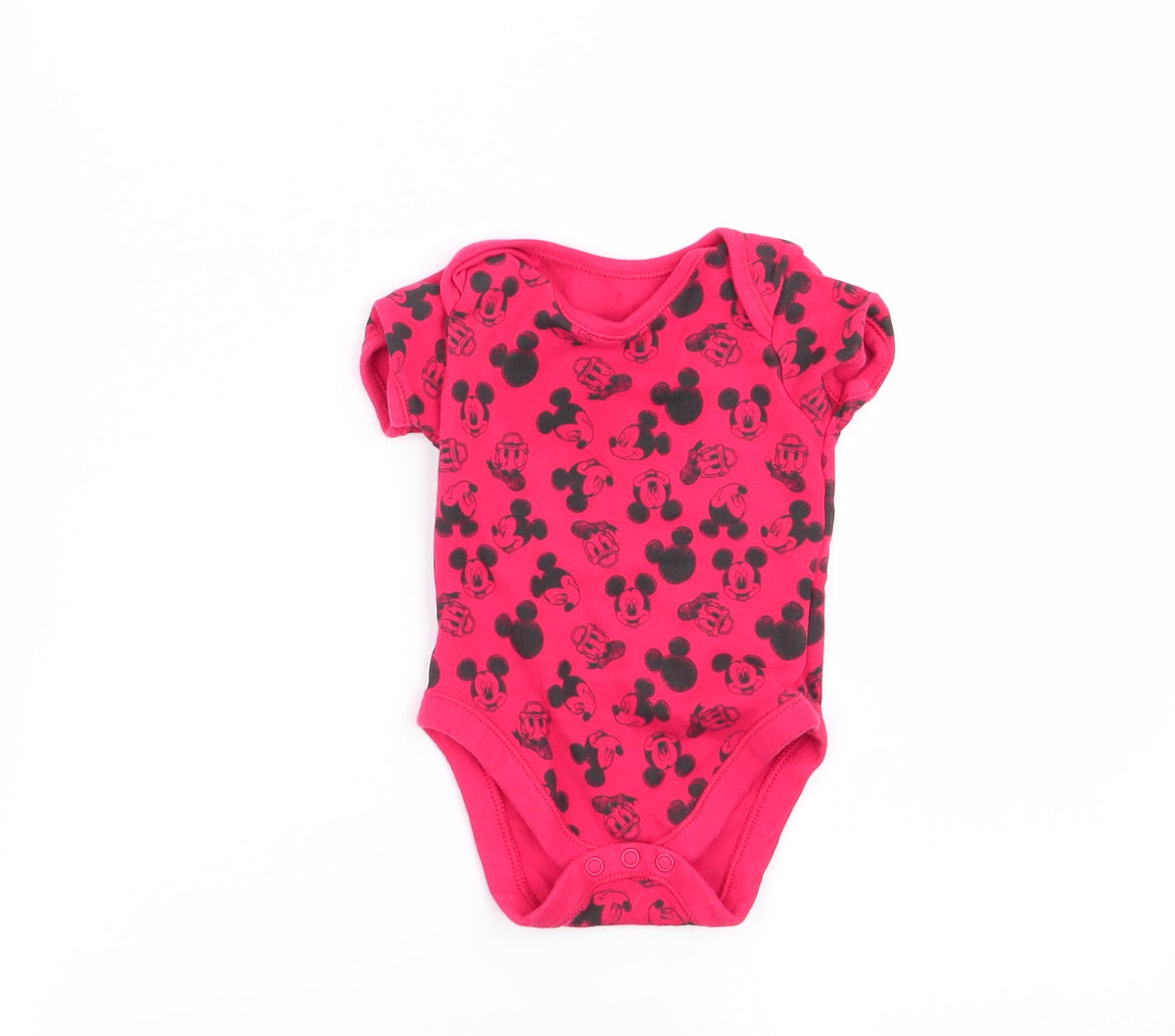 Asda George Boys Red Animal Print  Babygrow One-Piece Size 6-9 Months  - mickey mouse