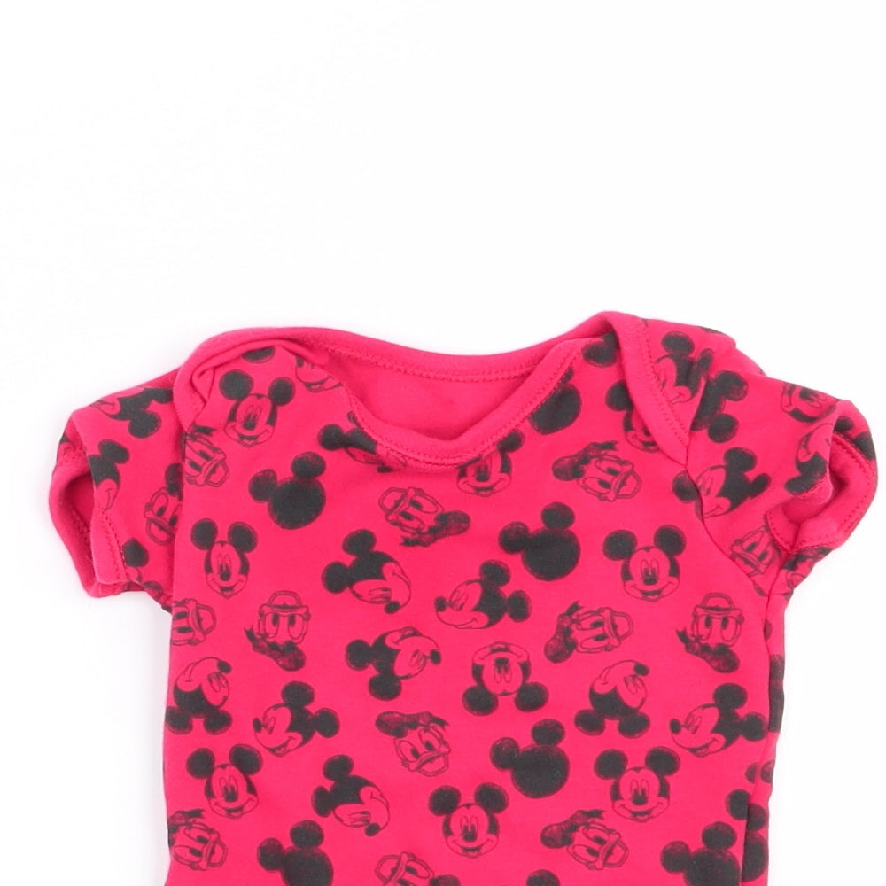 Asda George Boys Red Animal Print  Babygrow One-Piece Size 6-9 Months  - mickey mouse