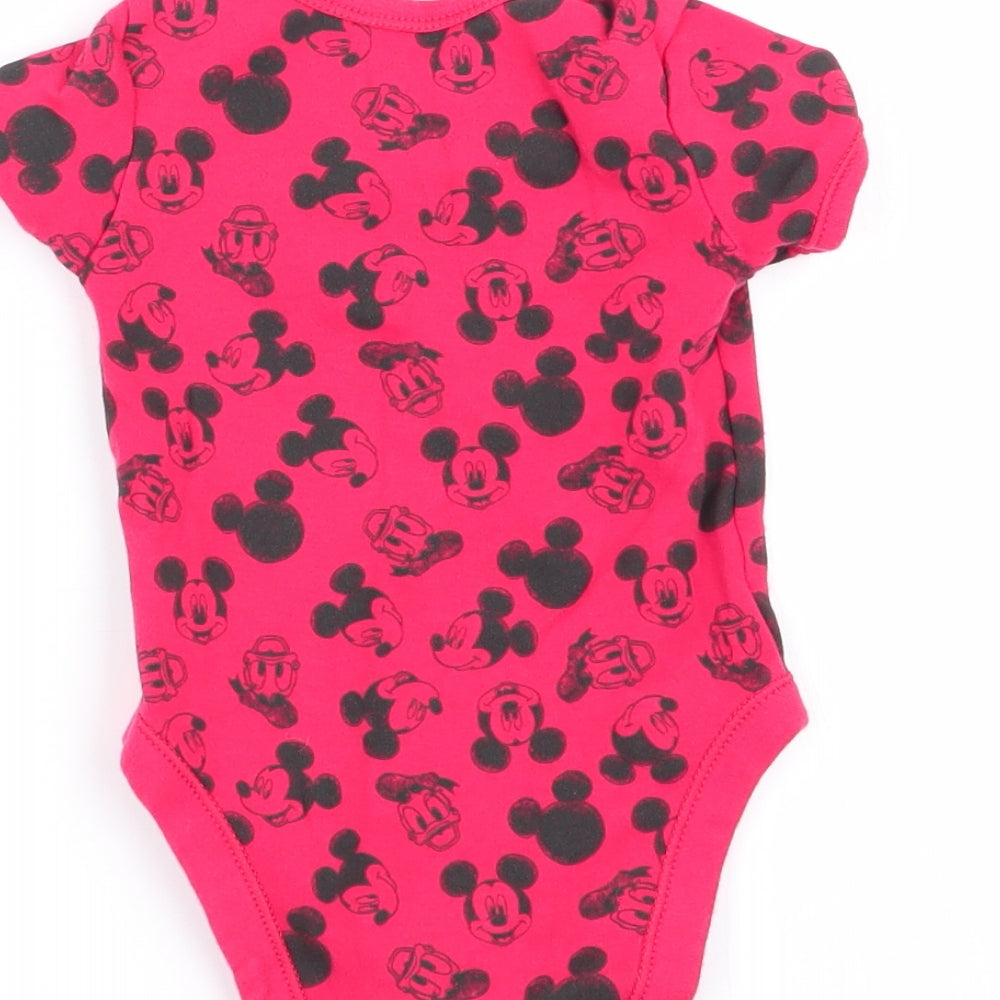 Asda George Boys Red Animal Print  Babygrow One-Piece Size 6-9 Months  - mickey mouse