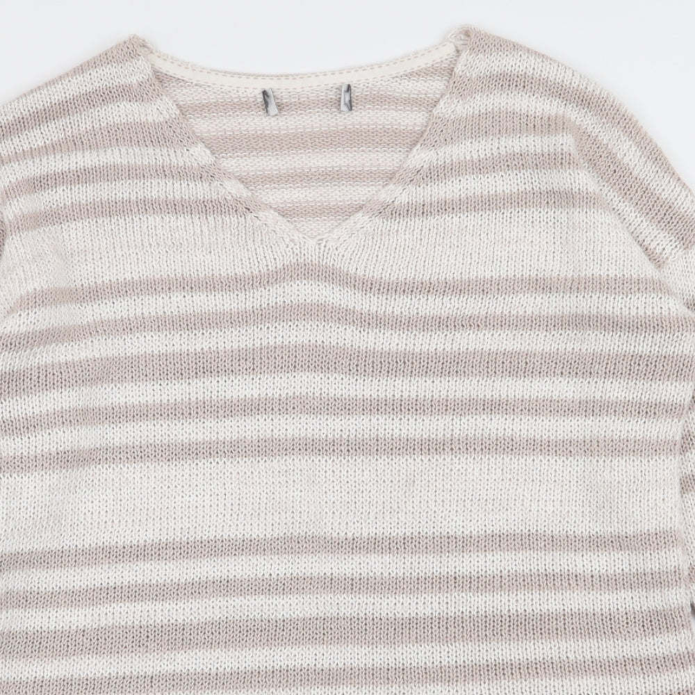 M&S Womens Multicoloured Striped  Pullover Jumper Size 10