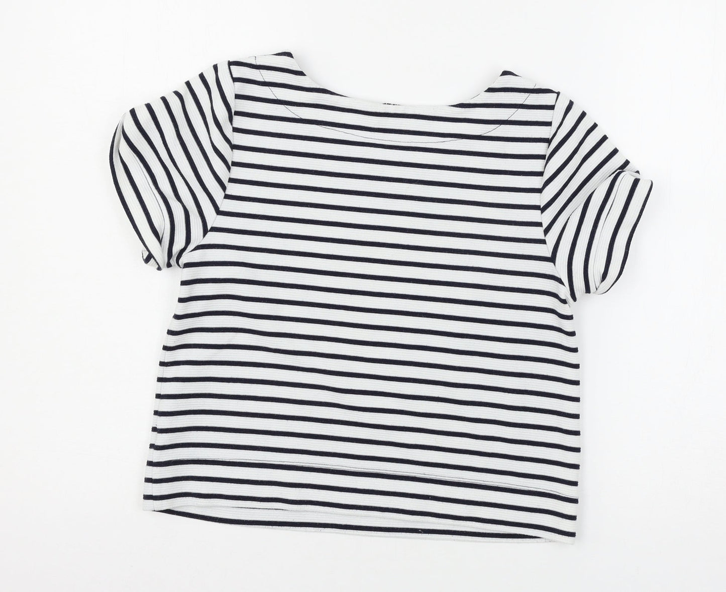 The Limited Womens White Striped Jersey Basic T-Shirt Size XS