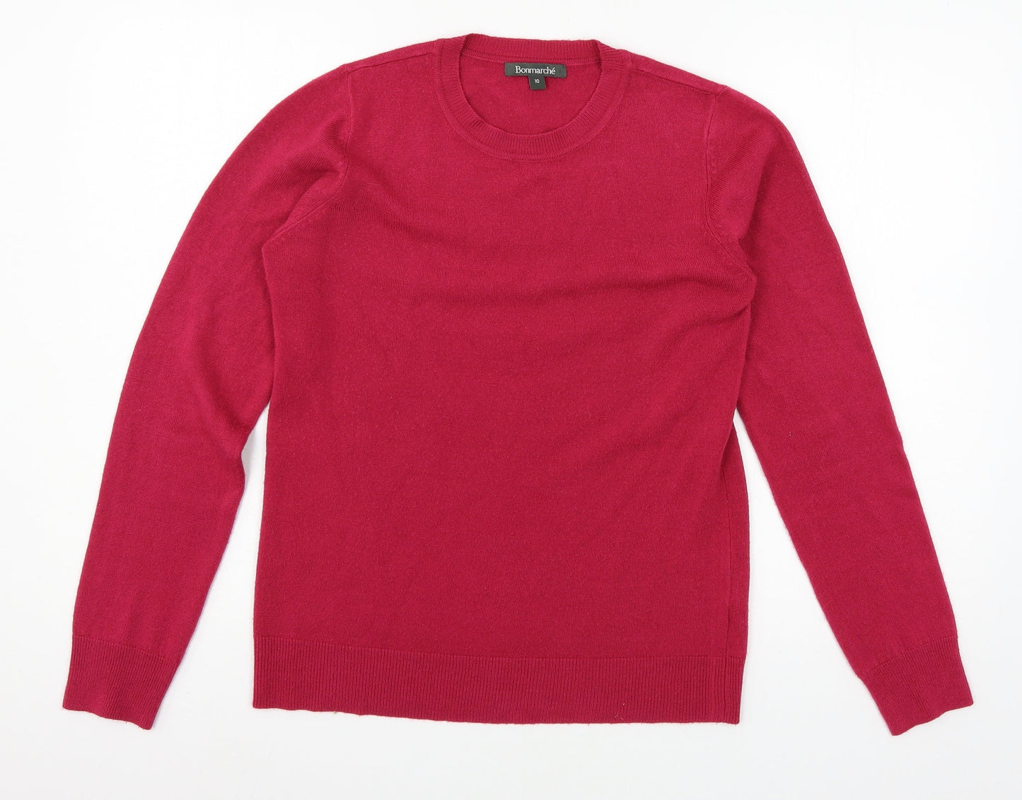Bonmarché Womens Pink  Knit Pullover Jumper Size 10