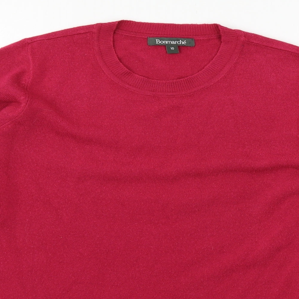 Bonmarché Womens Pink  Knit Pullover Jumper Size 10
