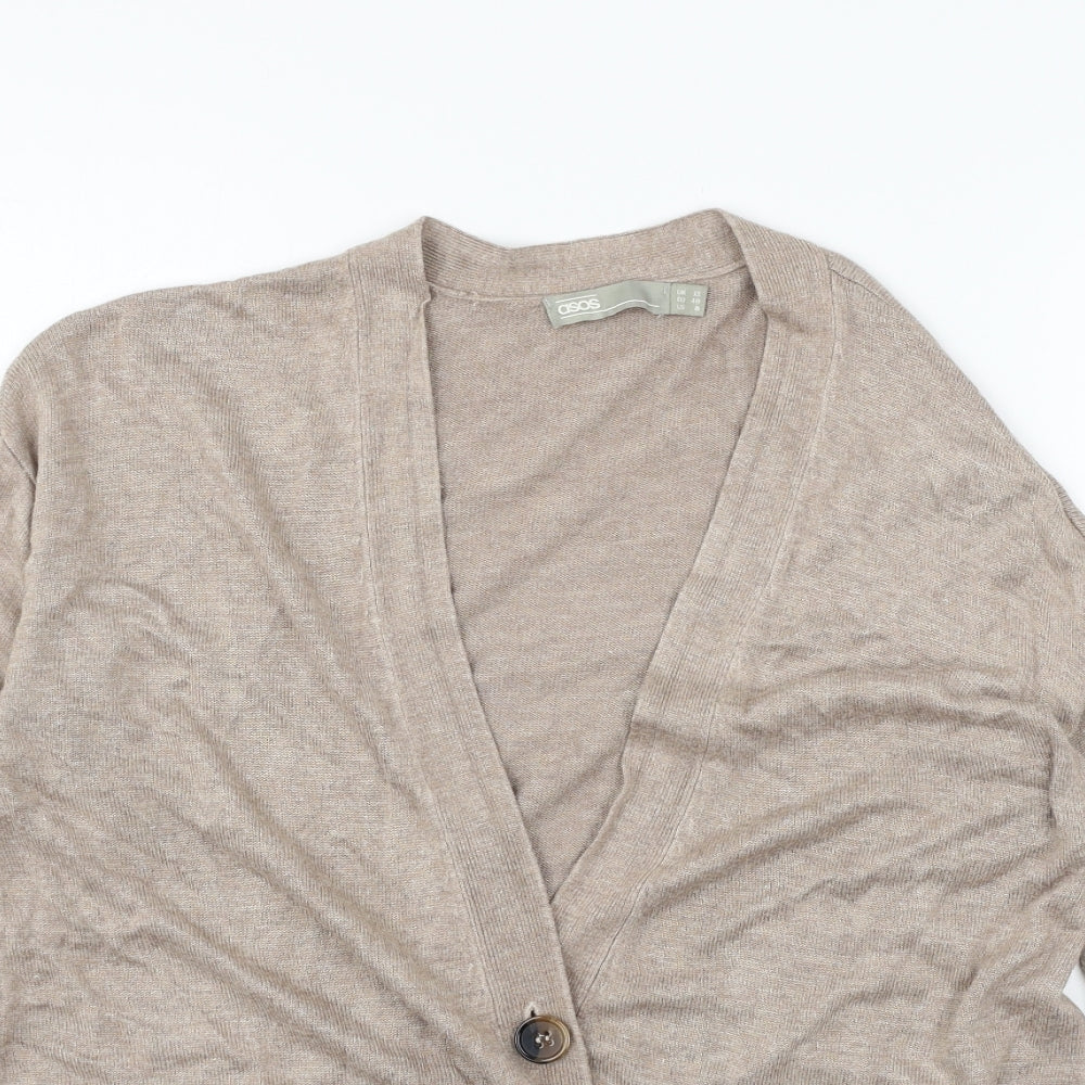 ASOS Womens Brown  Knit Cardigan Jumper Size 12