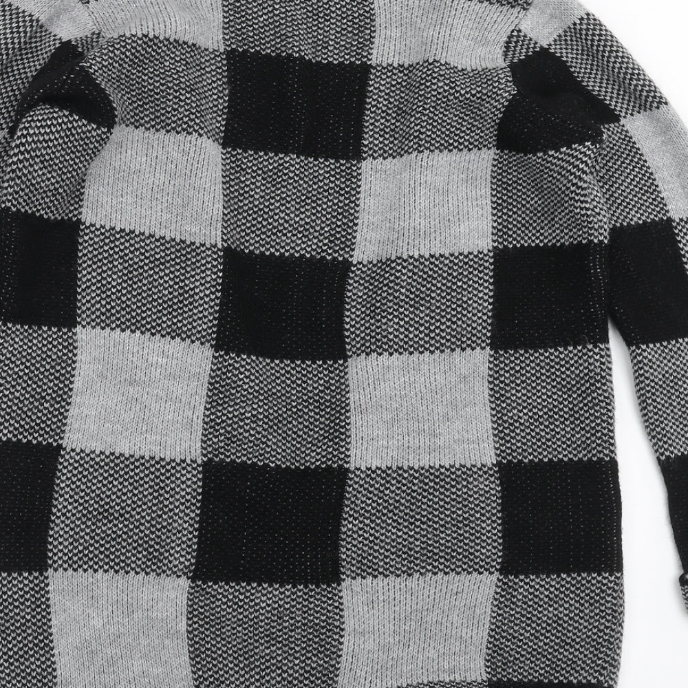 Select Womens Grey Check Knit Cape Jumper Size 10