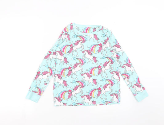 NEXT Girls Green Solid  Top Pyjama Top Size 12 Years  - Unicorn