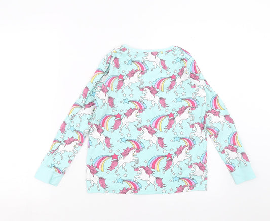 NEXT Girls Green Solid  Top Pyjama Top Size 12 Years  - Unicorn