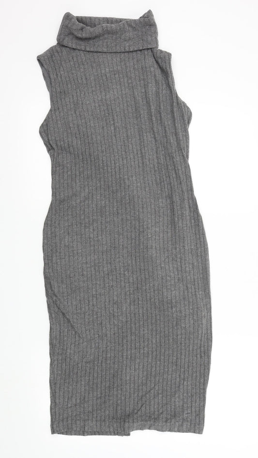 Bella Luxx Womens Grey Colourblock  A-Line  Size S