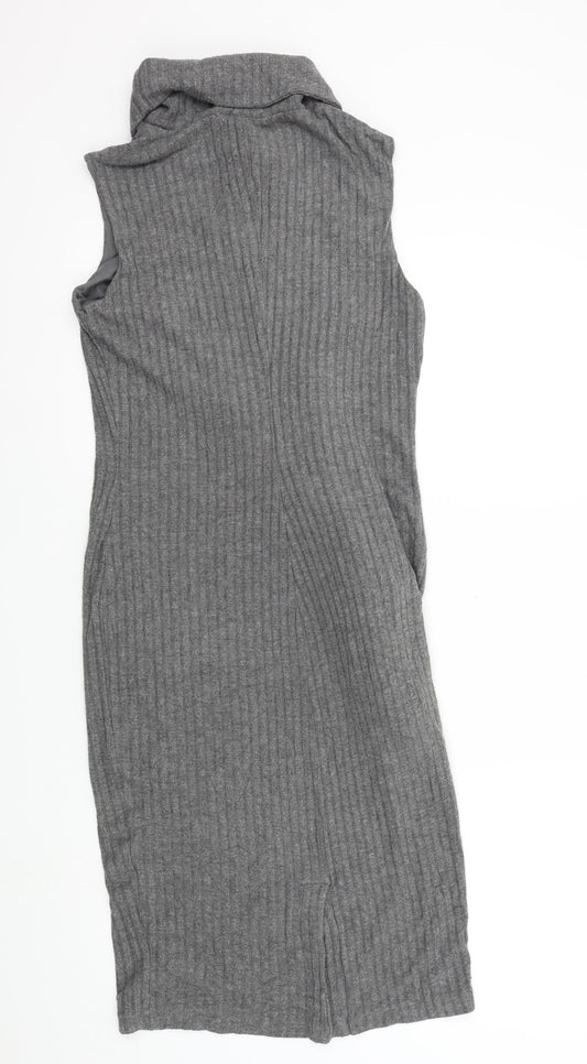Bella Luxx Womens Grey Colourblock  A-Line  Size S