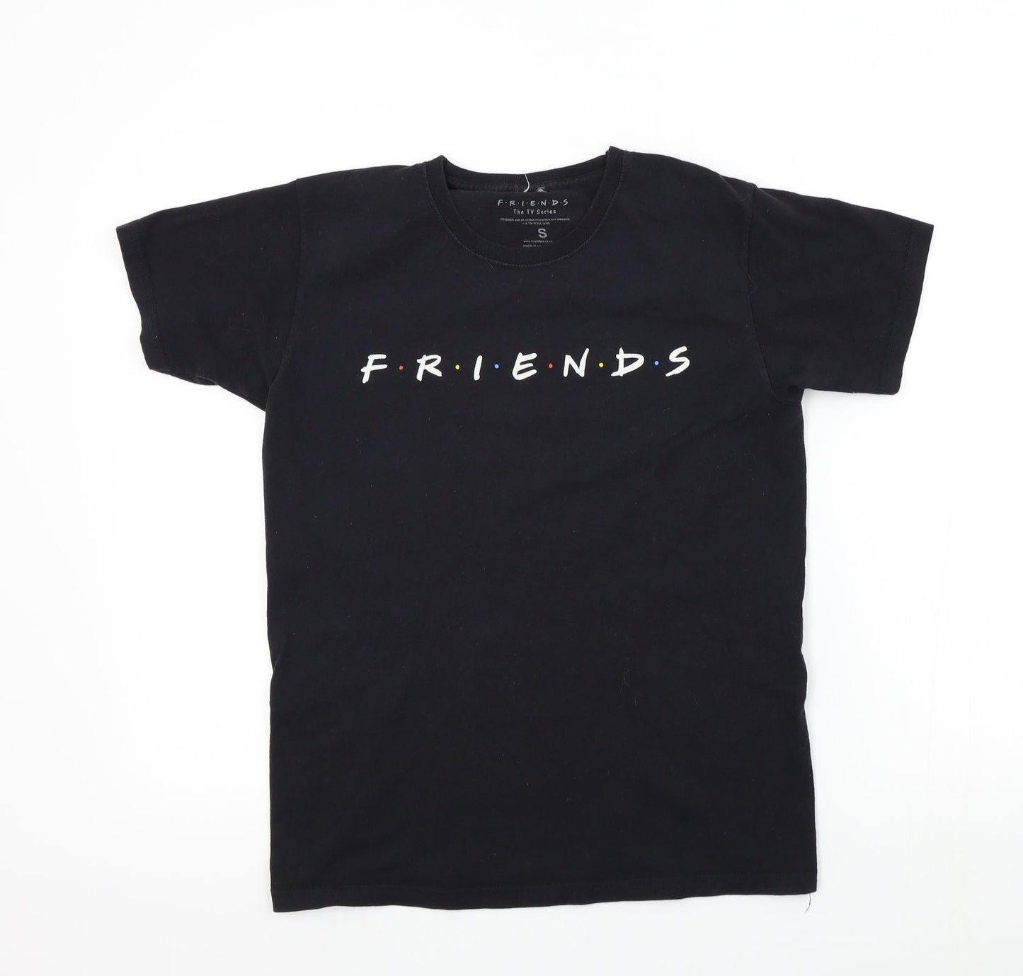 friends Girls Black Colourblock  Basic T-Shirt Size S