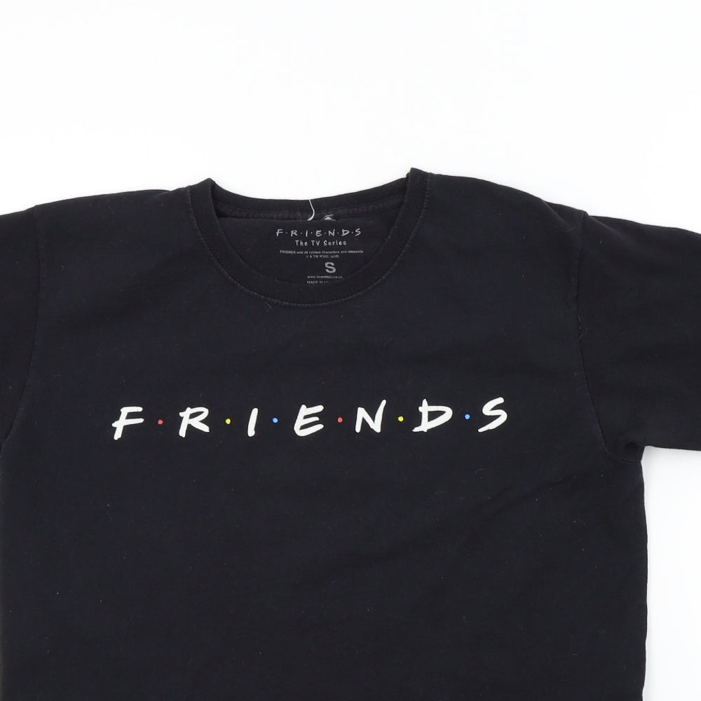 friends Girls Black Colourblock  Basic T-Shirt Size S