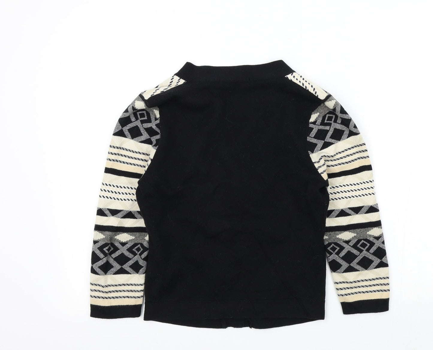 M&S Womens Black Geometric  Cardigan Jumper Size 10