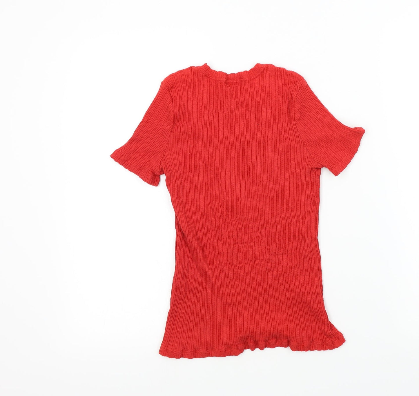 Zara Womens Red Colourblock  Basic T-Shirt Size M