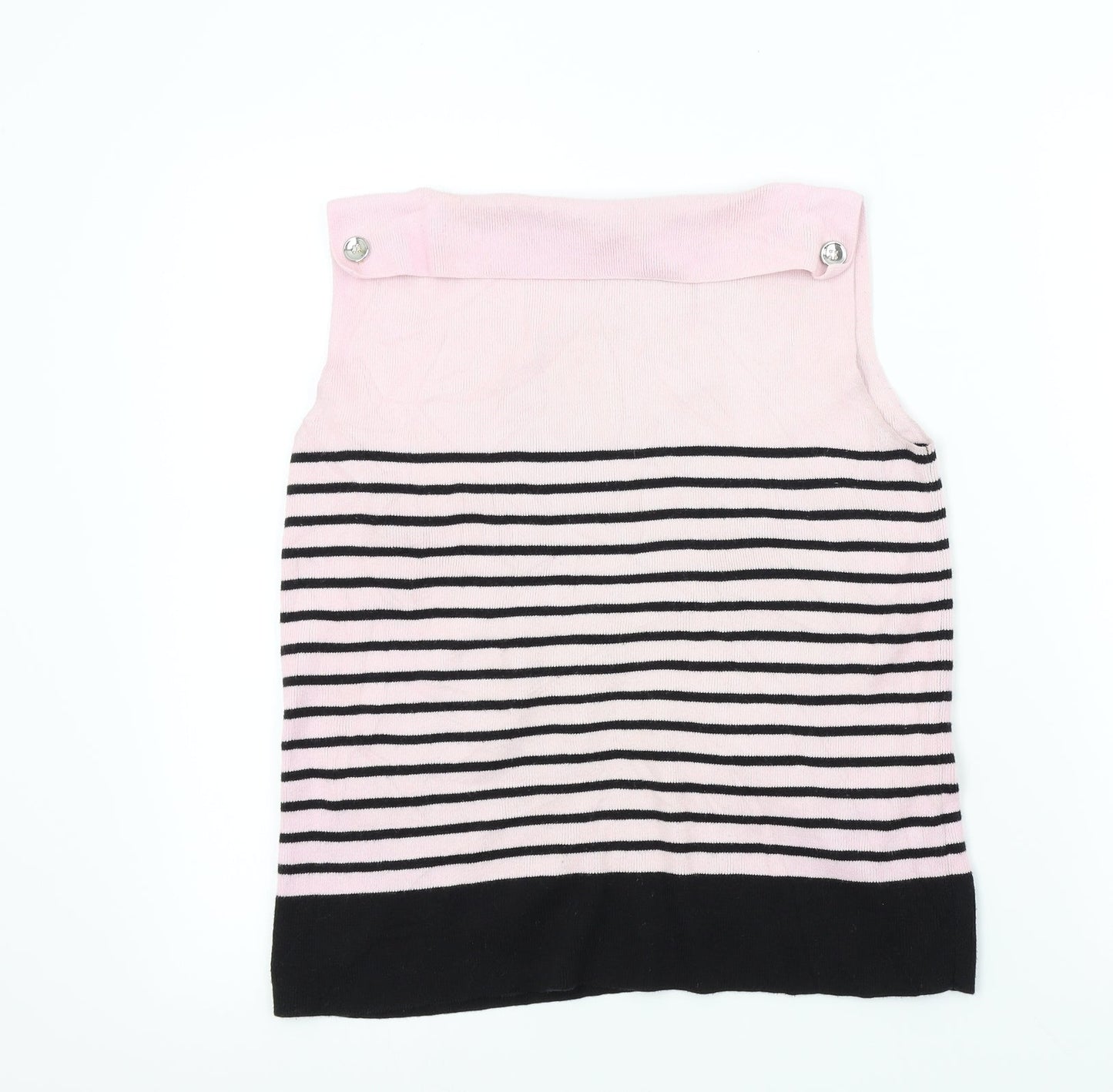 Preworn Womens Pink Striped  Pullover Jumper Size 10