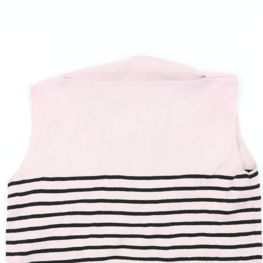 Preworn Womens Pink Striped  Pullover Jumper Size 10