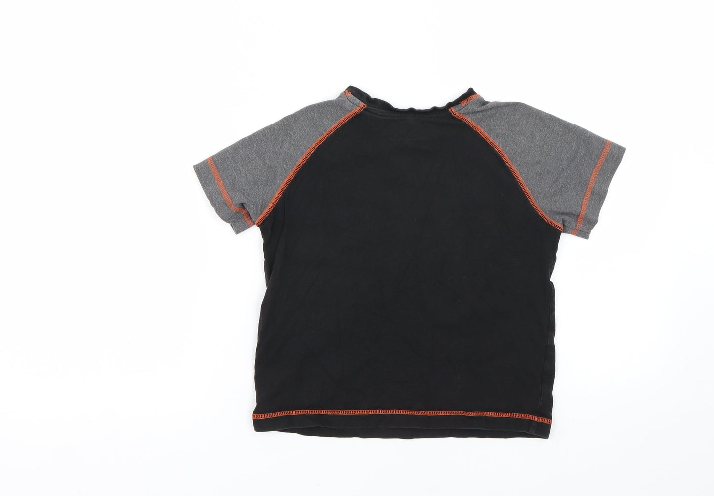 Matalan Boys Black   Basic T-Shirt Size 7 Years  - WIFI