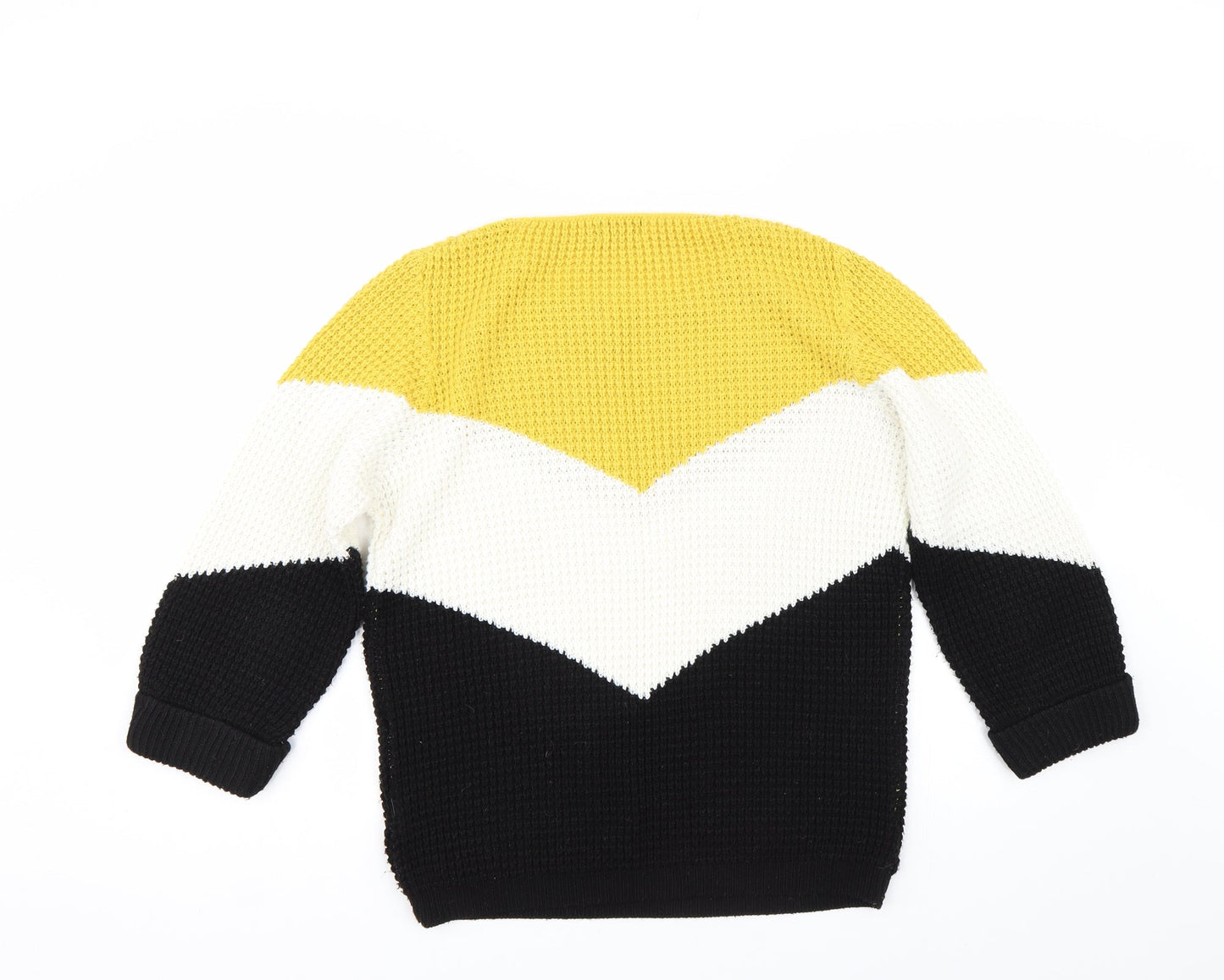 ILoveyou Womens Yellow Striped  Pullover Jumper Size S