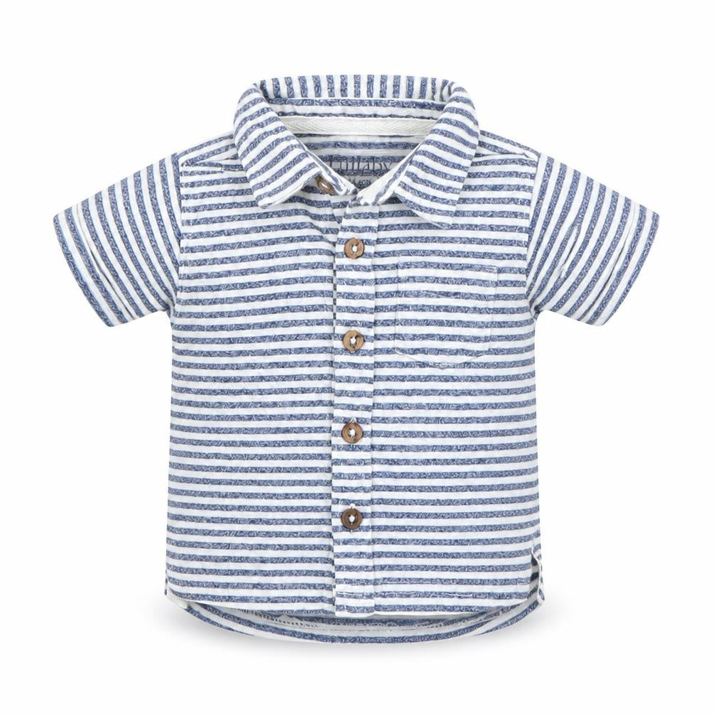 Peacock Boys White Striped  Basic Button-Up Size 6-9 Months