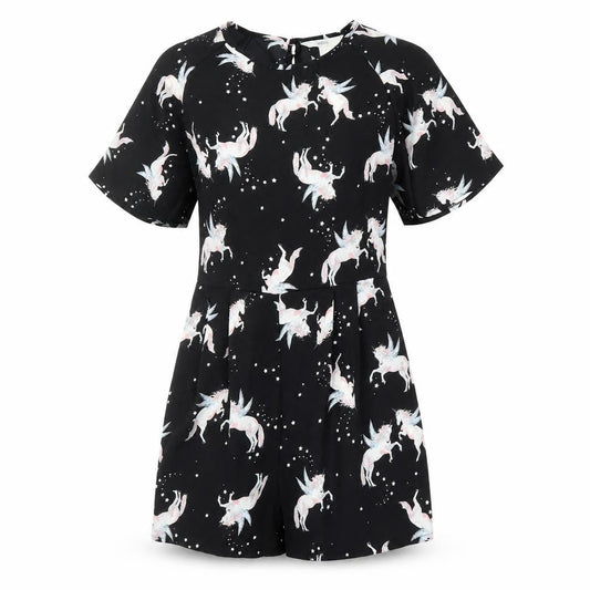 Miss Evie Girls Black   Romper One-Piece Size 11 Years  - Unicorn