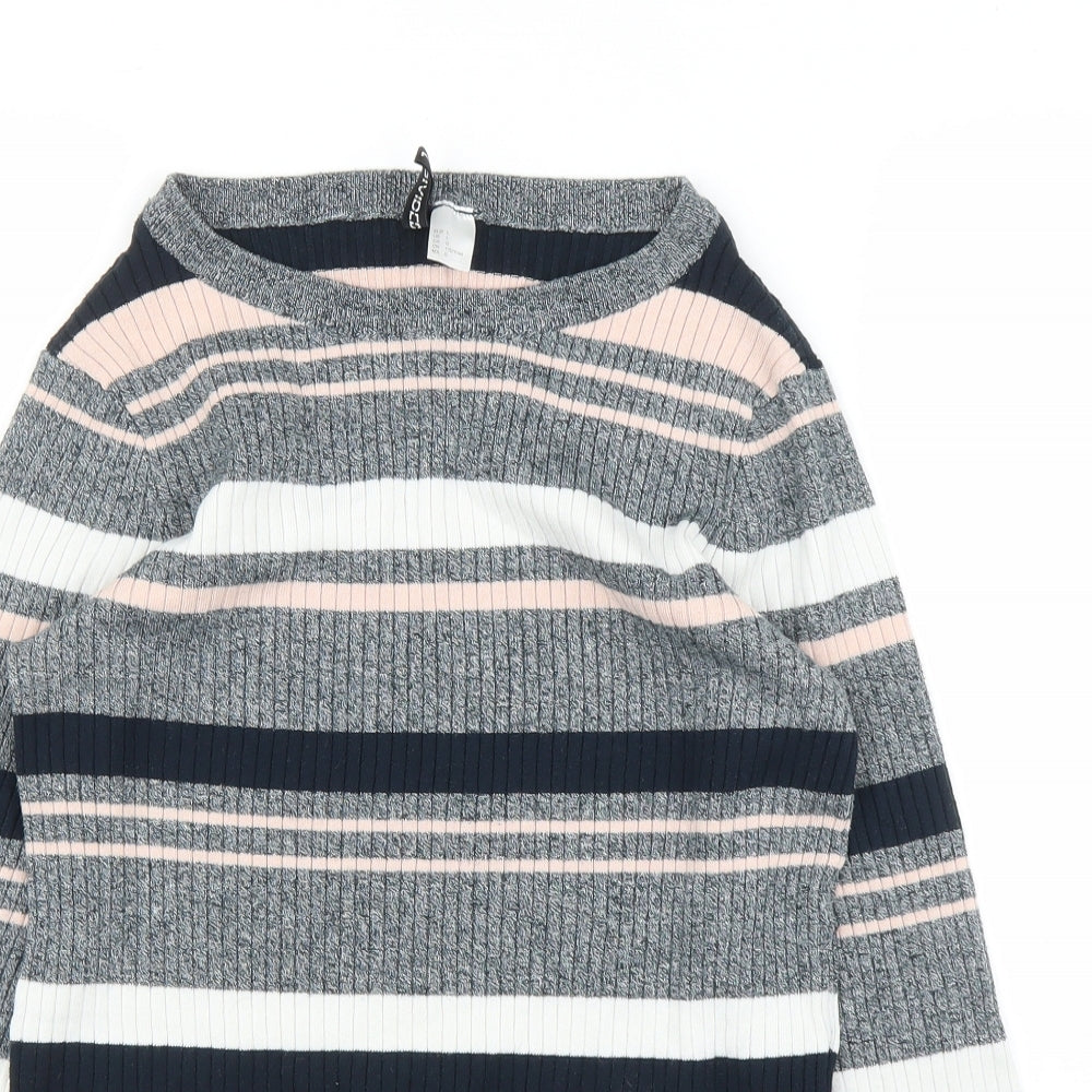 H&M Womens Pink Striped  Pullover Jumper Size L