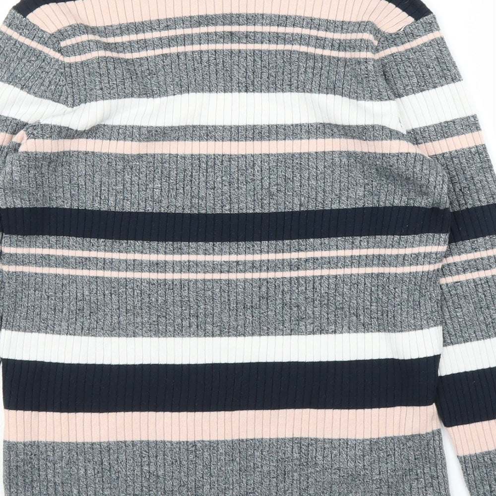 H&M Womens Pink Striped  Pullover Jumper Size L