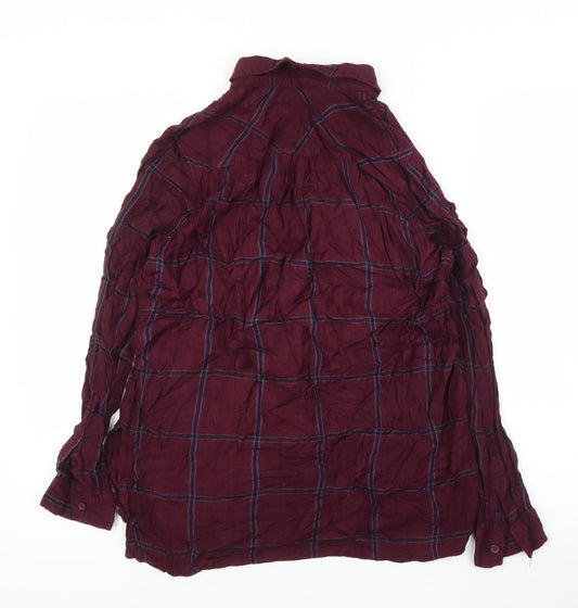 New Look Womens Purple Plaid  Basic Button-Up Size 10