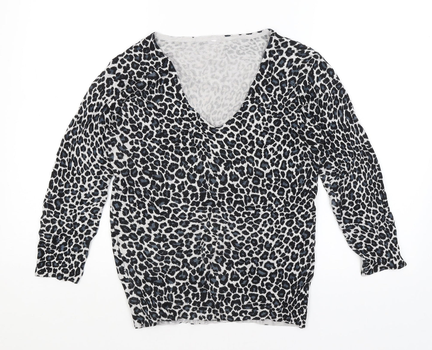 Preworn Womens White Animal Print  Pullover Jumper Size M