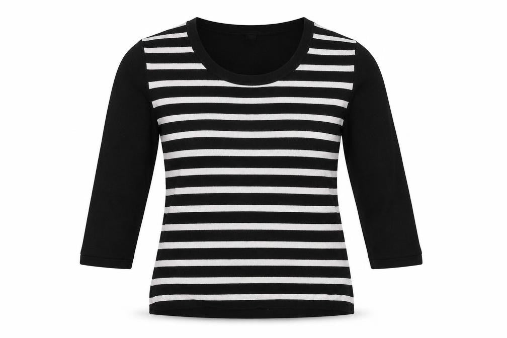 Precis Womens Black Striped  Pullover Jumper Size S