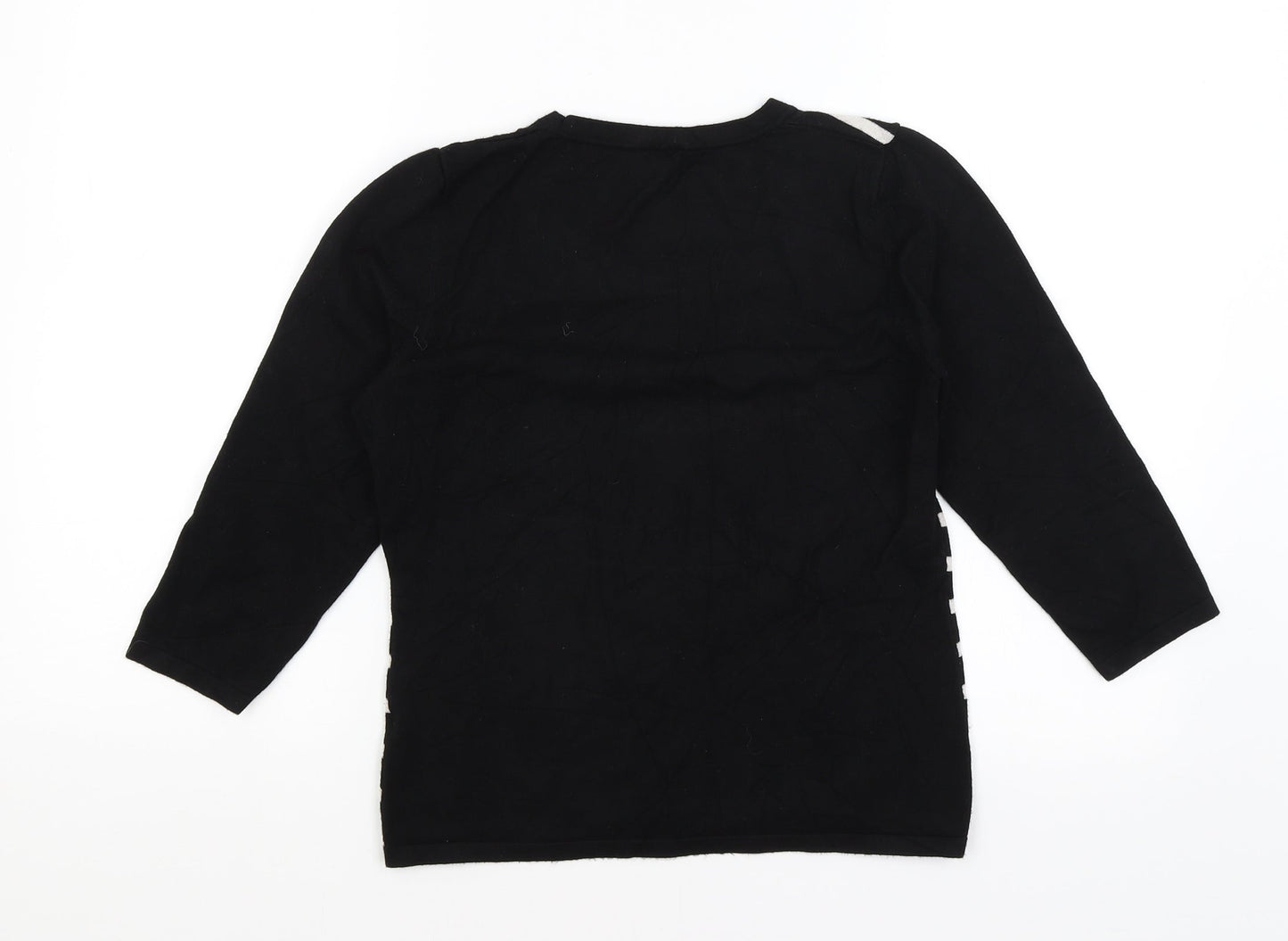 Precis Womens Black Striped  Pullover Jumper Size S