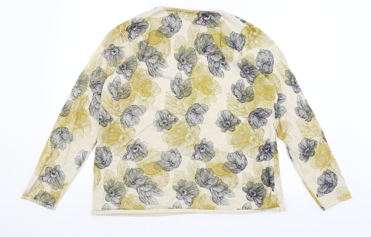 Just Elegance Womens Beige Floral  Pullover Jumper Size XL